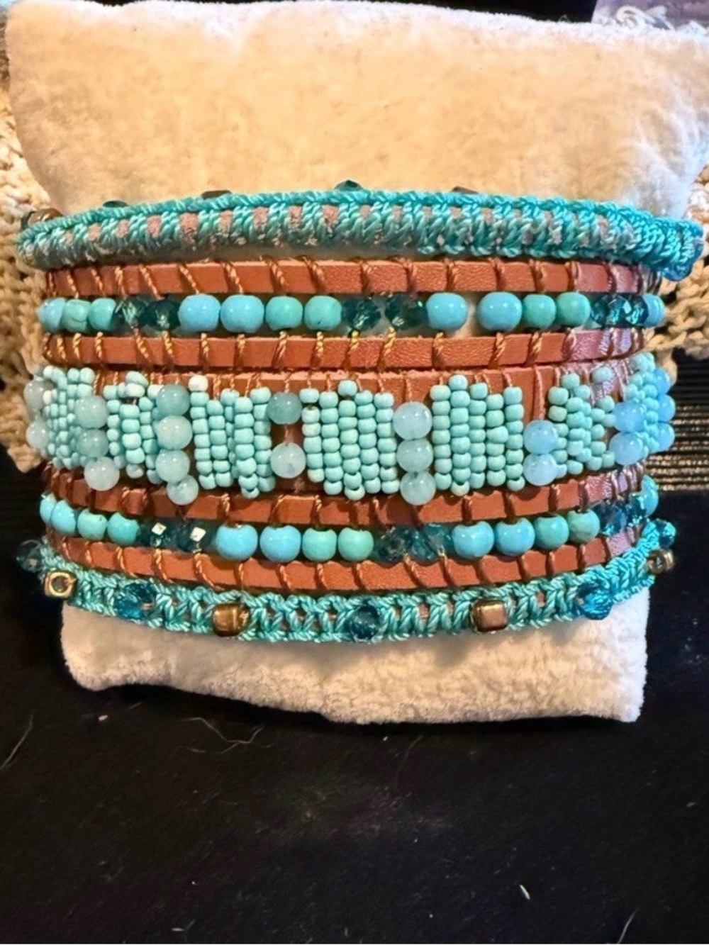 Turquoise Beaded Wrap Bracelet